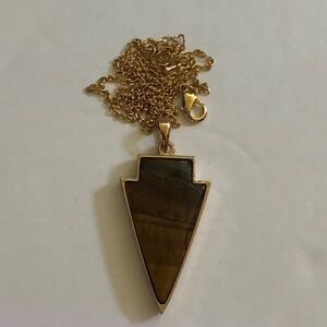 - Tigers Eye Pendant/Chain. NEW.